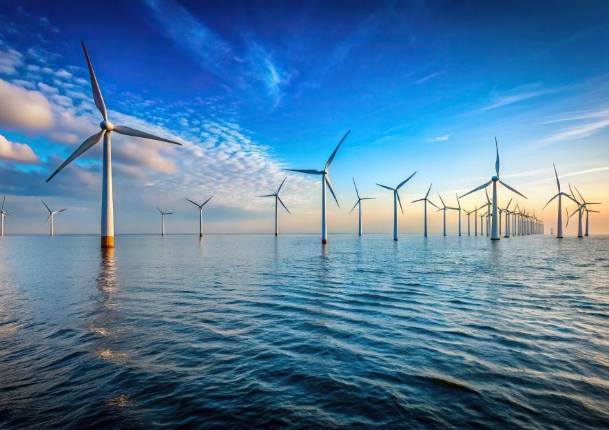 Wind turbines in the sea