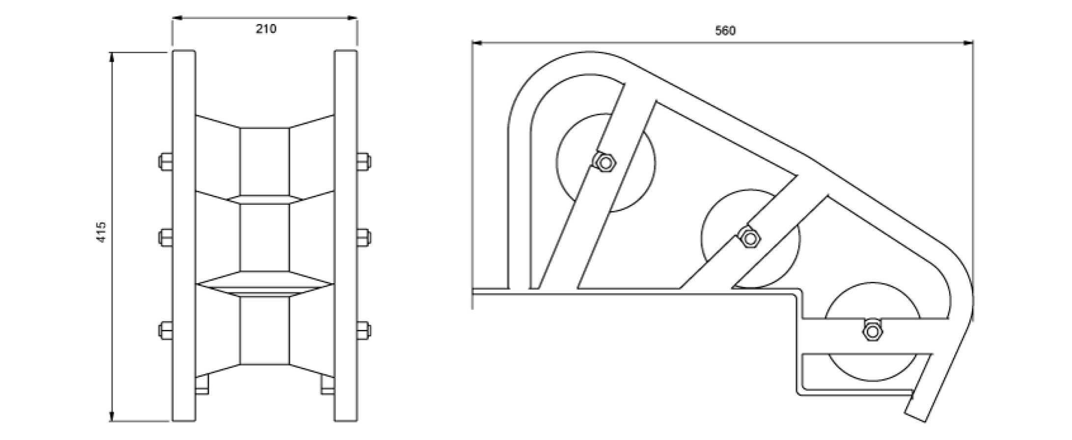 Edge Mount Manhole Lead-In Cable Laying Roller (Heavy Duty)